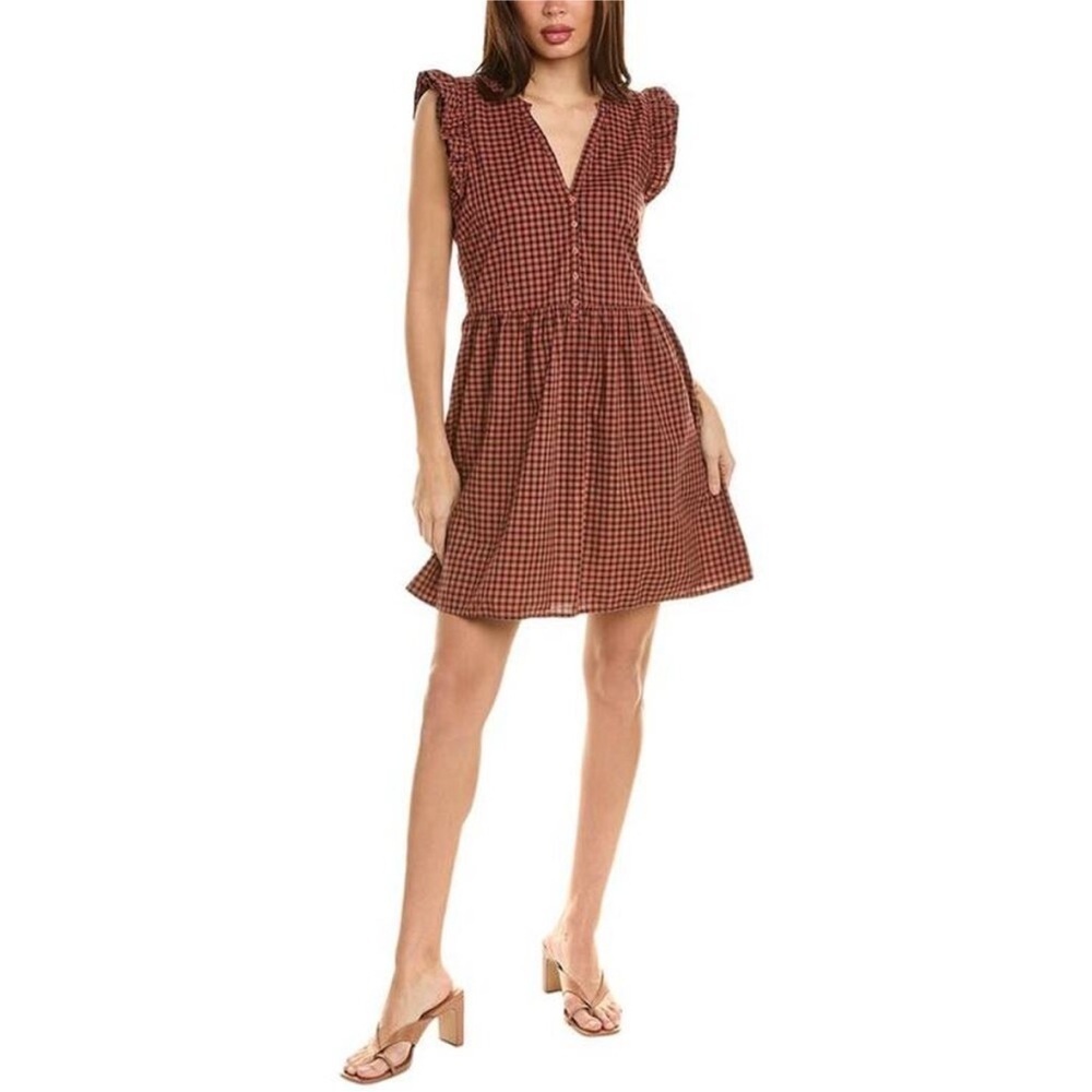 NATION LTD Tegan Tajin Check Ruffled Mini Dress